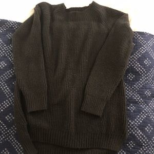 Oversized black ribbed sweater.SOLD